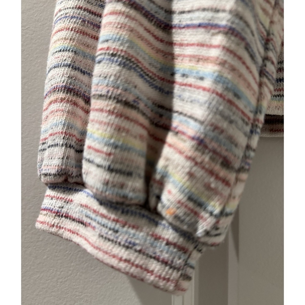 Madewell XS Space Dye Cropped Sweatshirt Balloon Sleeve Crewneck Pullover - Picture 3 of 8